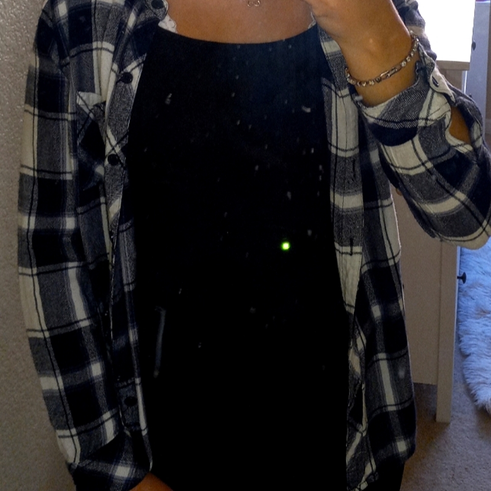 navy and white flannel